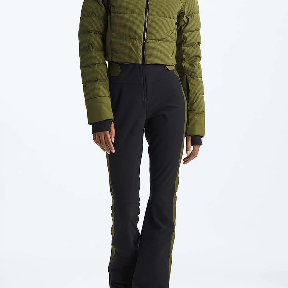 The North Face Khaki and Black one piece snowsuit
